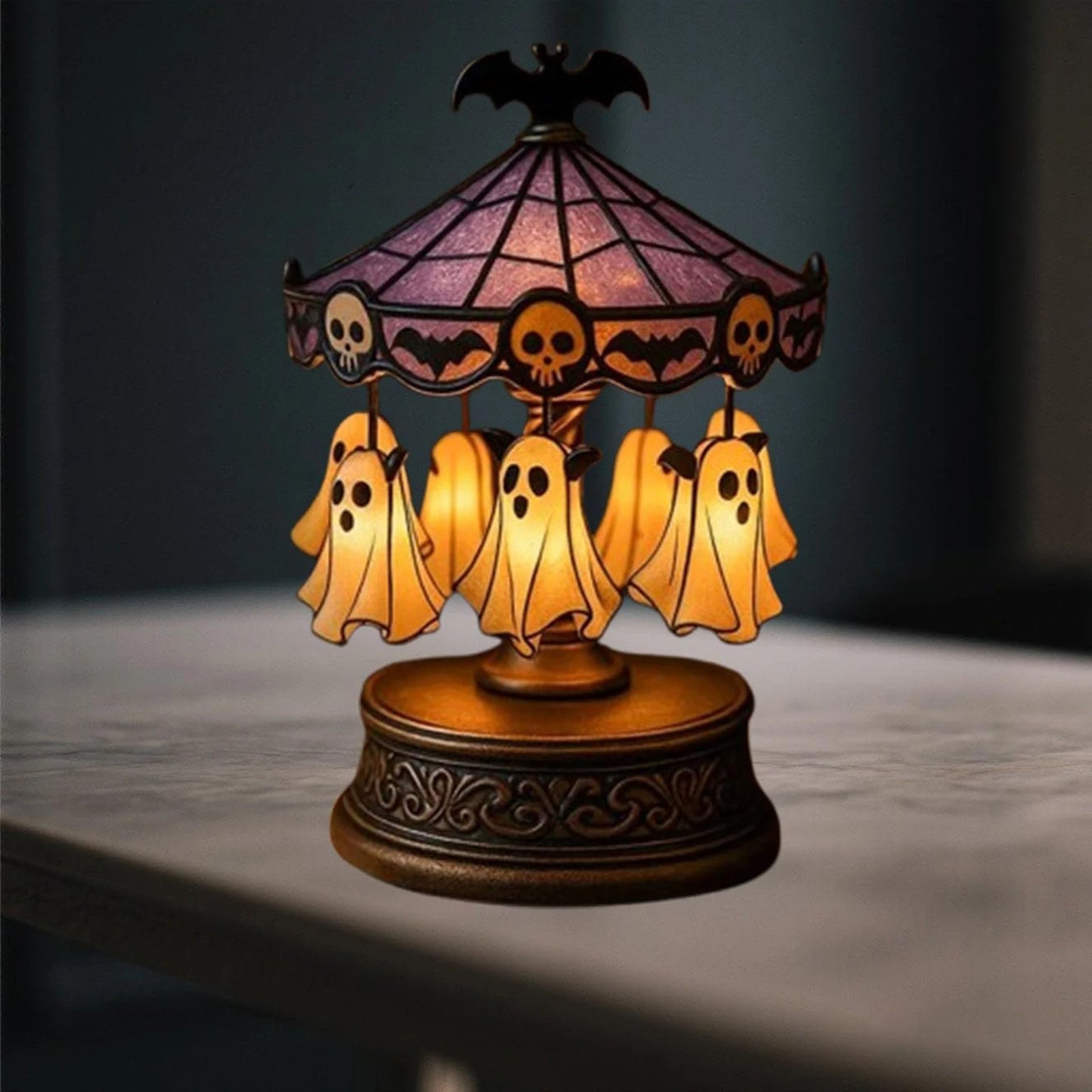 Halloween Spooky Ghost Carousel Ghost Carousel Lights Halloween Spooky Ghost Carousel Lamp Decorations For Home Bedroom Indoor