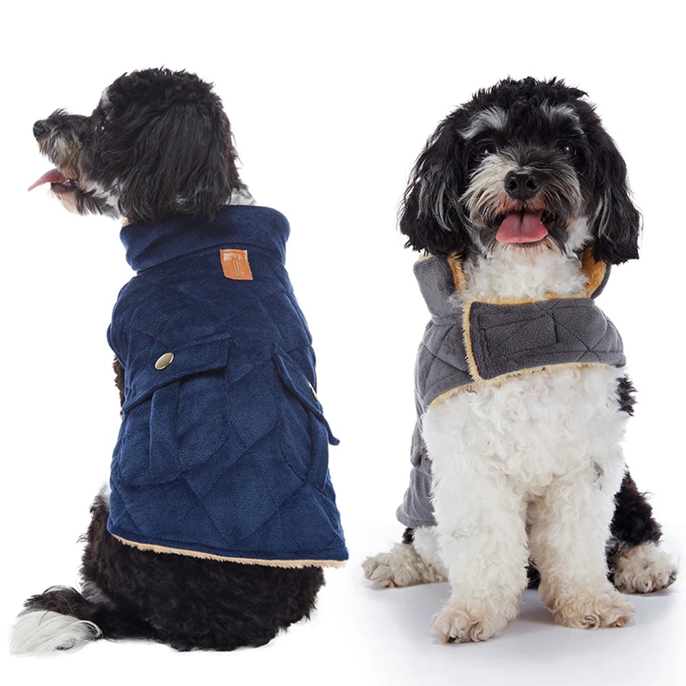 Autumn Winter Warm Dog Clothes High Collar Puppy Dog Coat Jacket Soft Fleece Clothing For Small Medium Dog French Bulldog Outfit