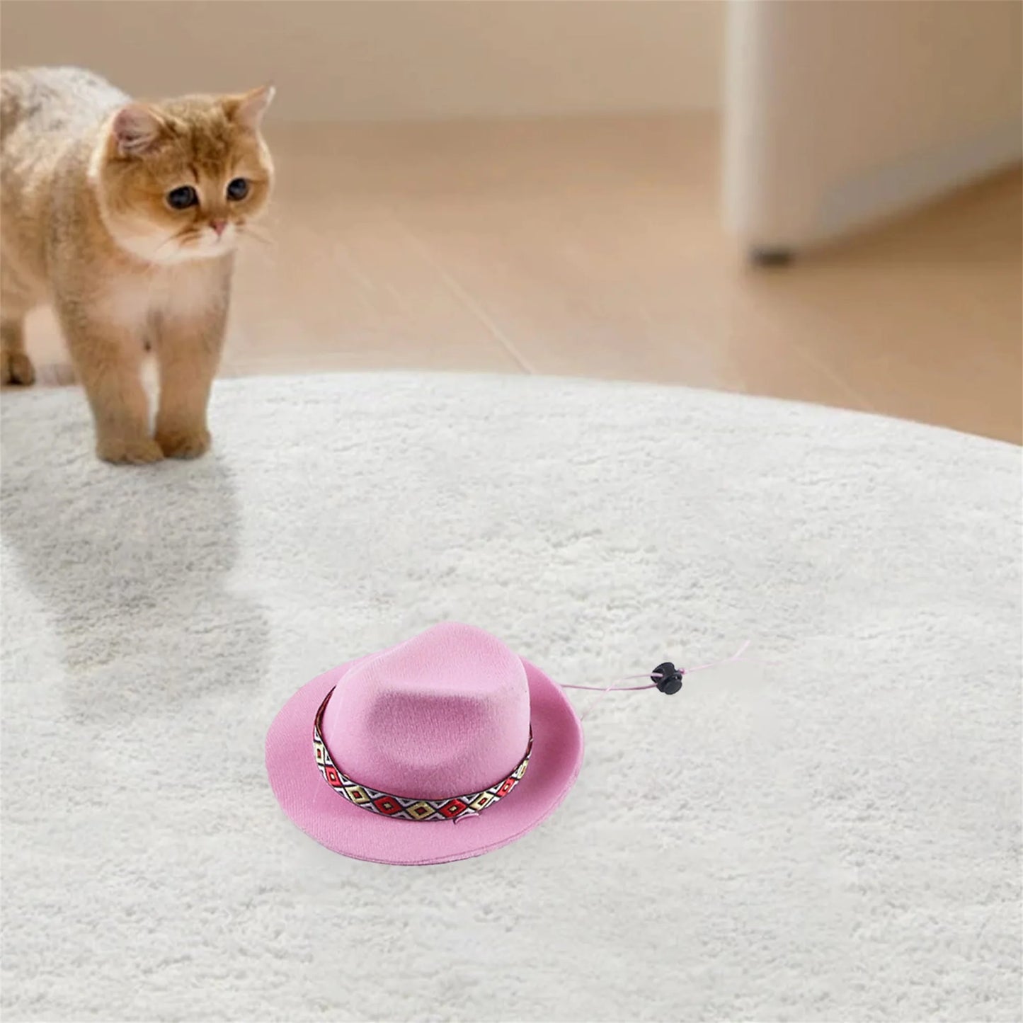 Pet Cowboy Hat with Bandana Retro Western Style Costume Accessory for Small Medium Dogs Cats Holiday Dress Up