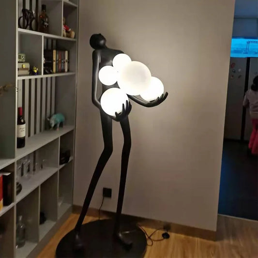 JYLIGHTING Modern Sculpture Floor Lamp with LED Human Body Design Iron Glass Material for Office Livingroom Hotel Showroom
