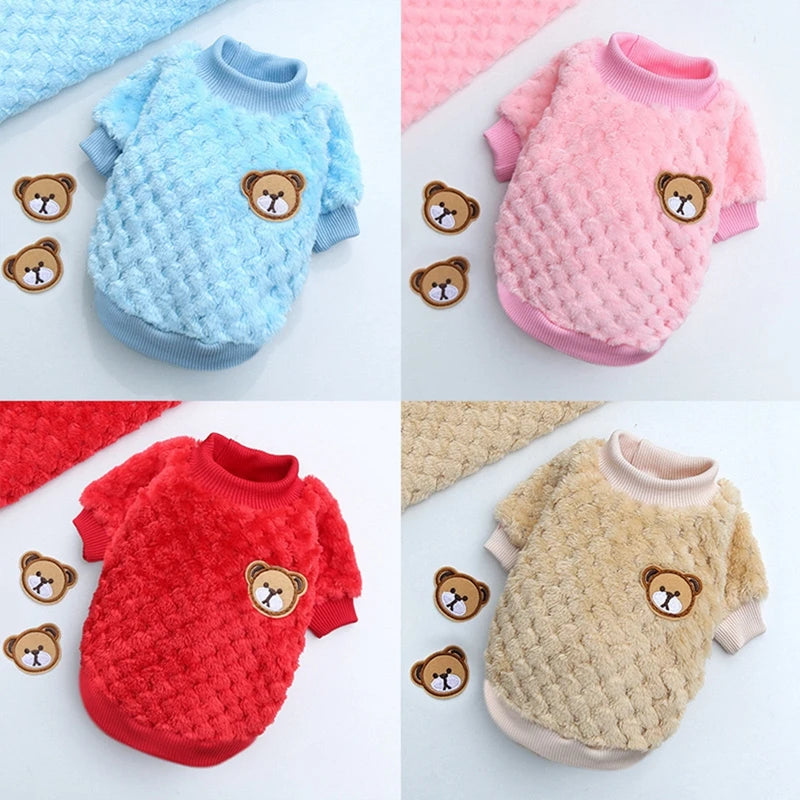 Soft Fleece Warm Pet Clothes for Small Puppy Dog Pullover Coat Autumn Winter Chihuahua Vest French Bulldog Yorkie Jacket Costume