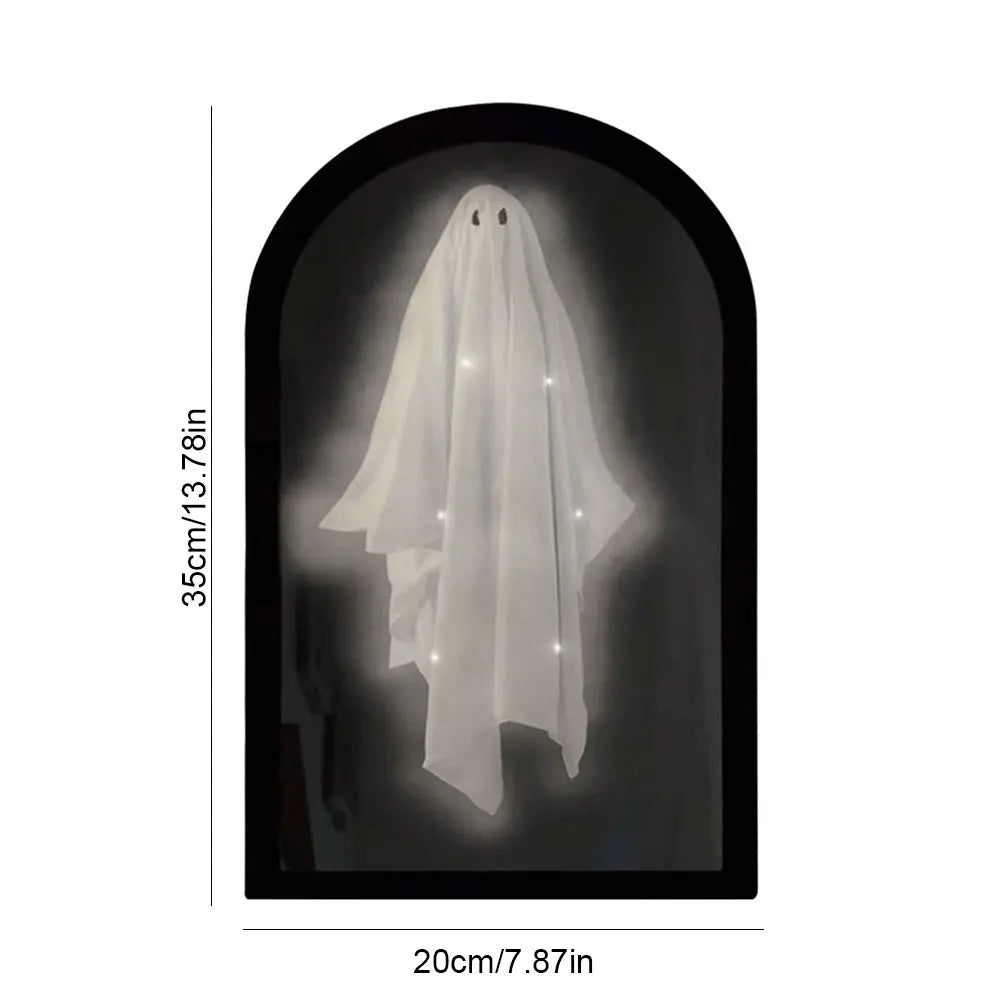 Halloween Ghost Mirror Night Light Cute Halloween Home Accessories Spooky Halloween Hologram Ghost Hallowmas Decor 35/50cm