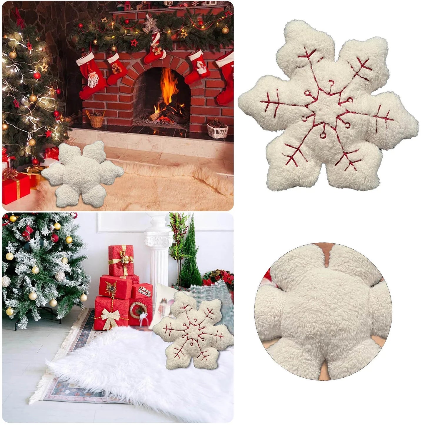 3d Snowflake Decorative Cushion Pillow Winter Snowflake Pillow Cushion Decorative Snowflake Shaped Pillow Cushion For Bedroom