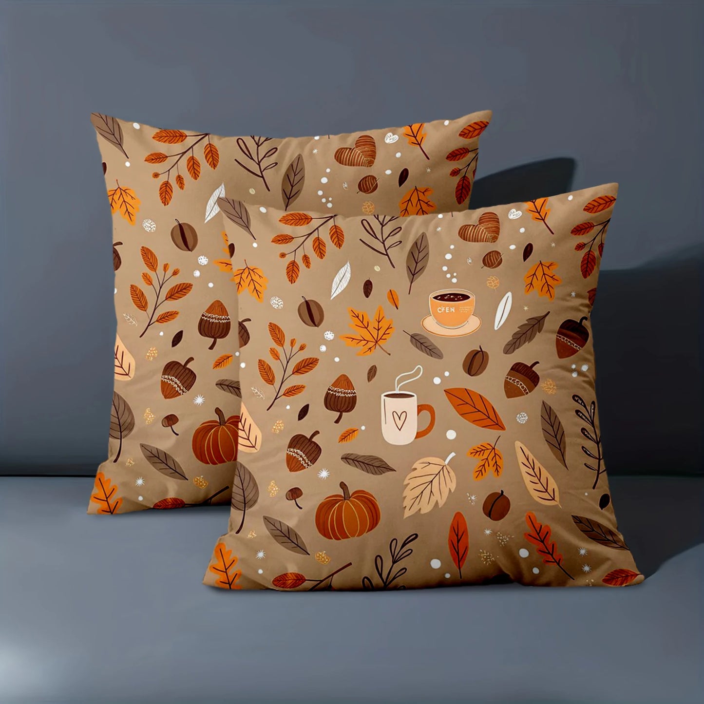 1 Pieces -2D flat printing Autumn Pattern Throw Pillow Cushions Polyester pillowcase sofa decorative cushion cover