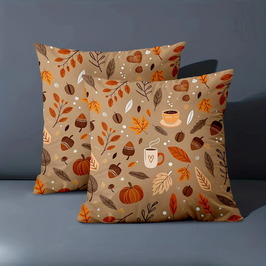 1 Pieces -2D flat printing Autumn Pattern Throw Pillow Cushions Polyester pillowcase sofa decorative cushion cover