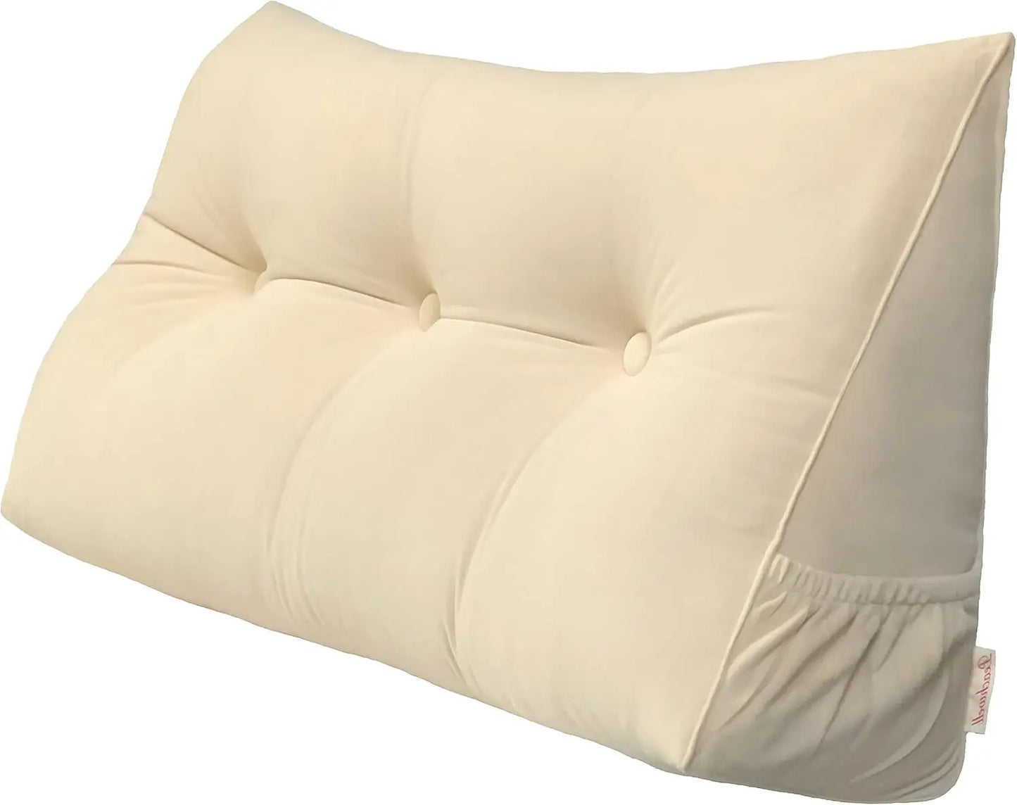 Triangular Reading Bed Rest Pillow Large Bolster Cushion Headboard Backrest Wedge Pillow with Removable Cover and Two Large Side