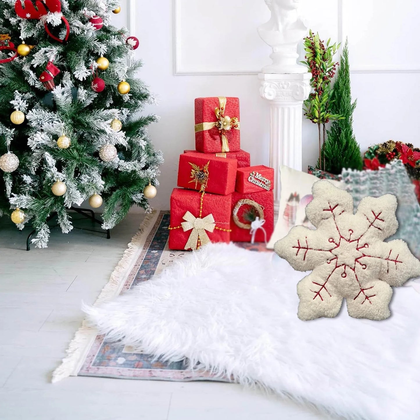 3d Snowflake Decorative Cushion Pillow Winter Snowflake Pillow Cushion Decorative Snowflake Shaped Pillow Cushion For Bedroom