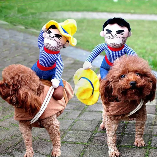 Halloween Party Dog Clothes Funny Cowboy Dressing Up Jacket Coats French Bulldog Chihuahua Costumes for Small Large Dogs