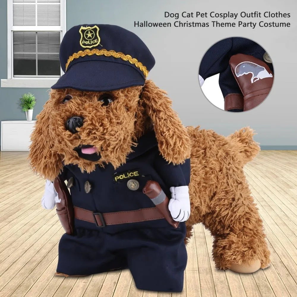 Fdit Costume Outfits with Hat Pet Dog Cat Halloween Costumes for Party Christmas Special Events Costume Uniform with Hat Funny P