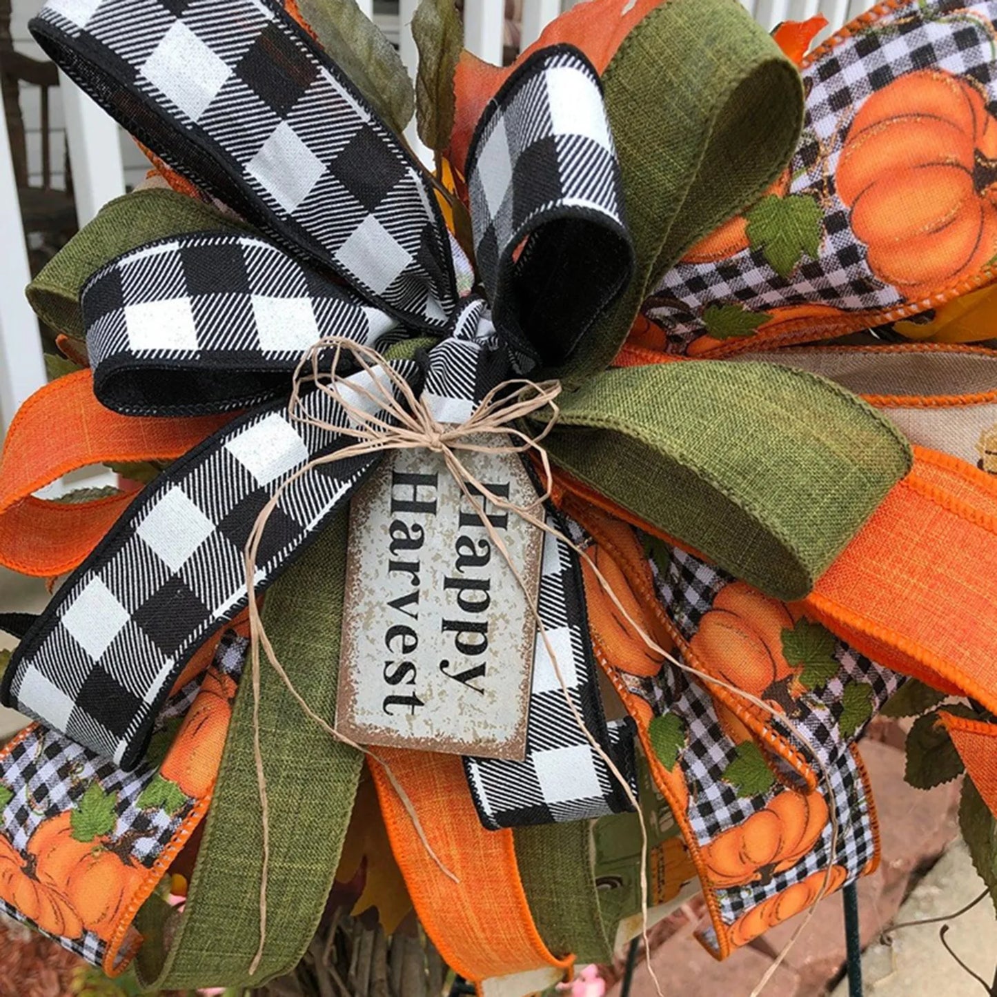 Handmade Rustic Pumpkin Carriage Wreath Fall Harvest Decor for Door Wall Wedding Table Centerpiece Farmhouse Style