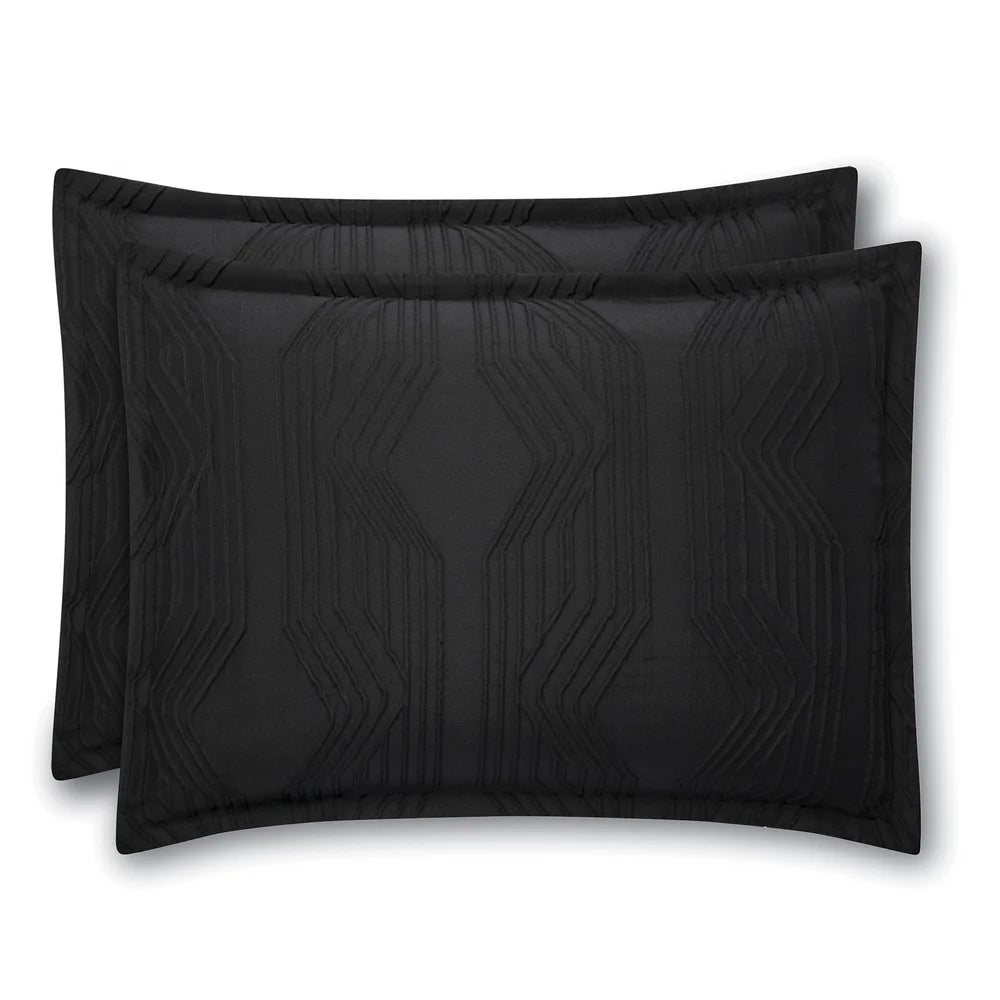 5-Piece Black Jacquard Comforter Set Full Queen Soft Textured Bedding Set Includes Shams Decorative Pillow Throw Easy Care