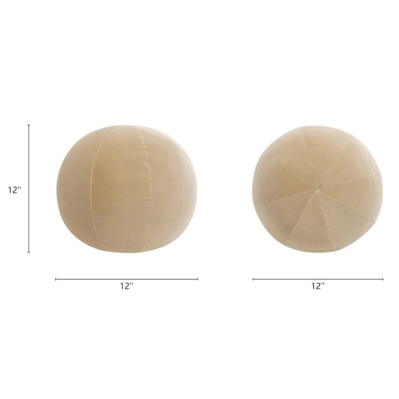 Luna 12 Round Sphere Accent Ball Throw Pillow, Fawn Brown Performance Velvet