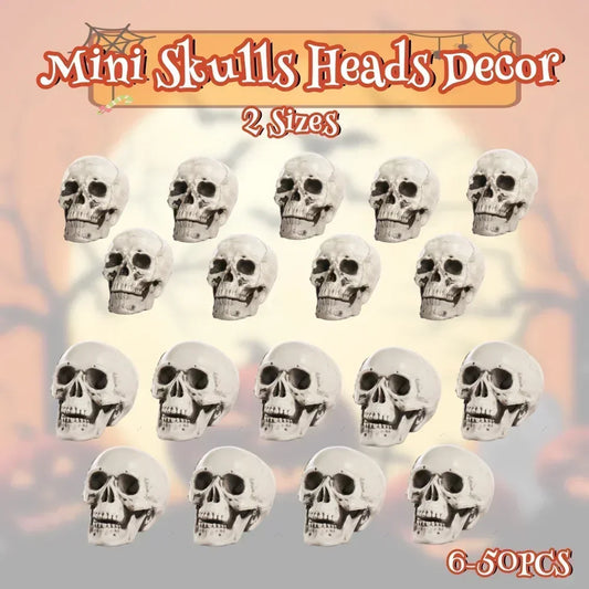 6-20PCS Mini Halloween Skulls Heads Small Skeleton Heads Skeleton Head Figurines Props for Party Bar Home Table Decor