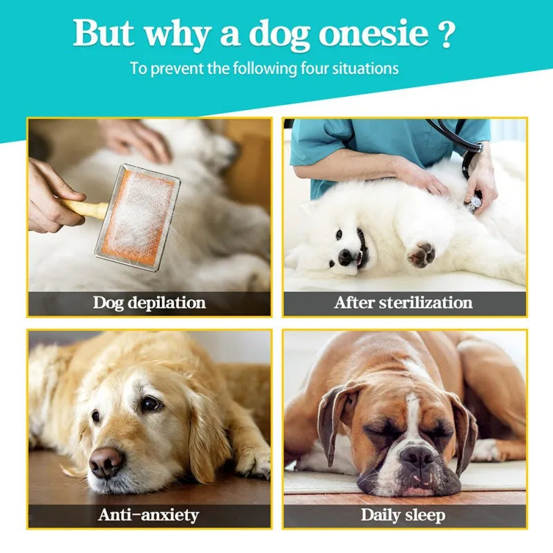 Long-Sleeved One-piece Pet Pajamas 4-Legged Pet Clothing Post-Surgery Recovery Shirt Dog Anxiety Relief Outdoor Pet Clothing