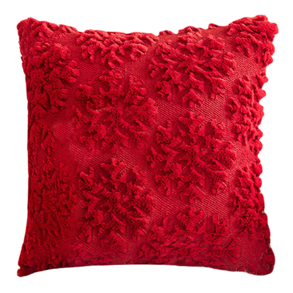 Christmas Pillow Covers 45x45cm Soft Plush Pillowcase Couch Cushion Case for Couch Sofa Holiday Festivals Winter Home Decor