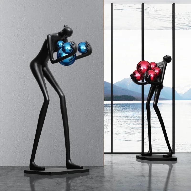JYLIGHTING Modern Sculpture Floor Lamp with LED Human Body Design Iron Glass Material for Office Livingroom Hotel Showroom