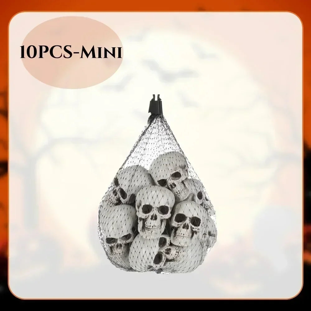 6-20PCS Mini Halloween Skulls Heads Small Skeleton Heads Skeleton Head Figurines Props for Party Bar Home Table Decor