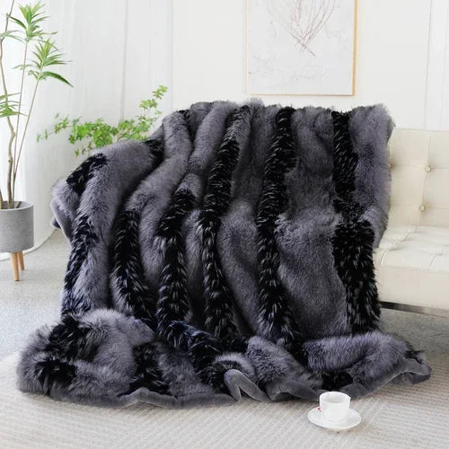 B3 Luxury Faux  Fur Winter Warm Blanket for Bed High-end Faux Mink Velvet Sofa Blanket Comfortable Sofa Blanket Throw