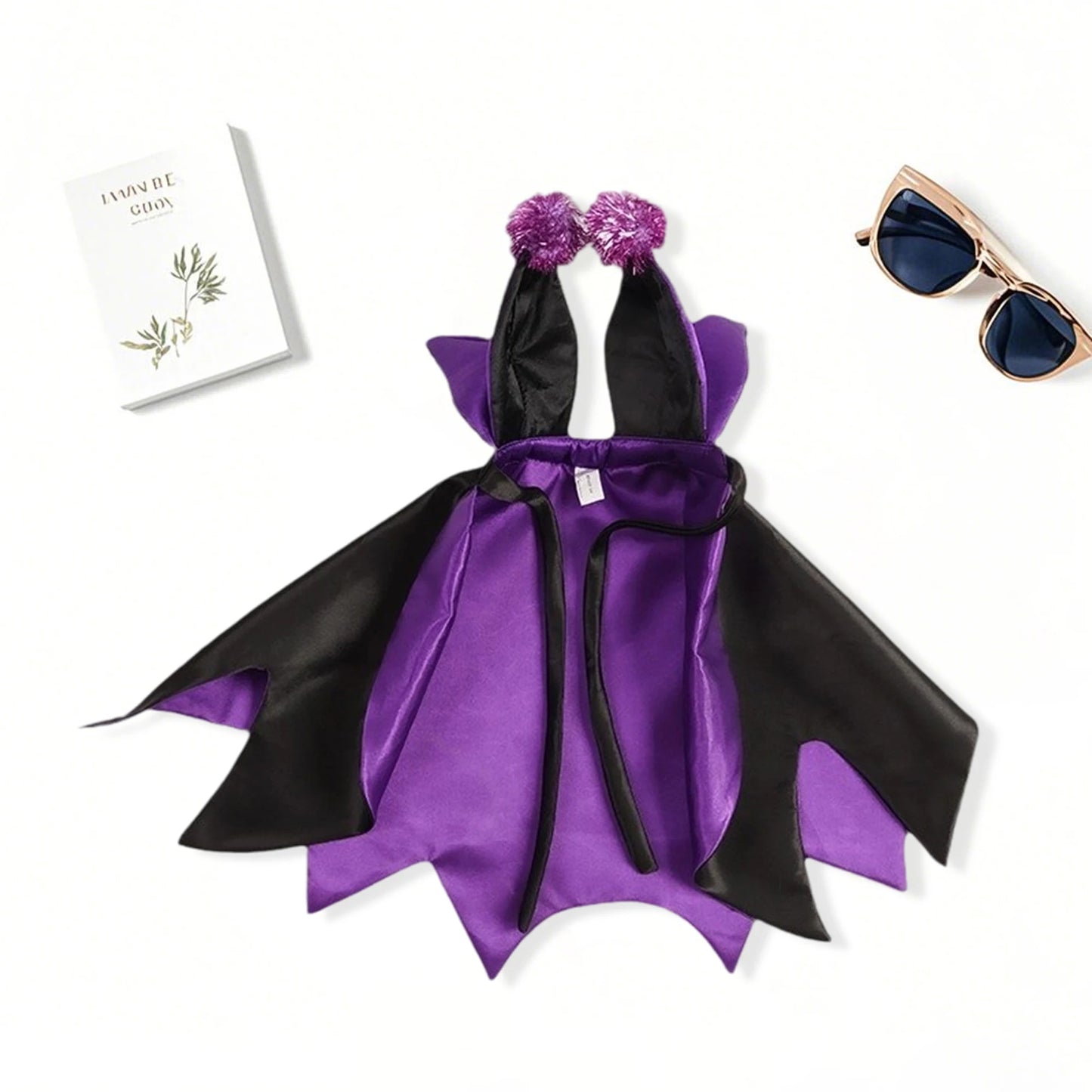 Halloween Pet Costume Set Funny Devil Cosplay Outfit with Cape and Tie-up Collar for Dog Cat Party Supplies and Accessories