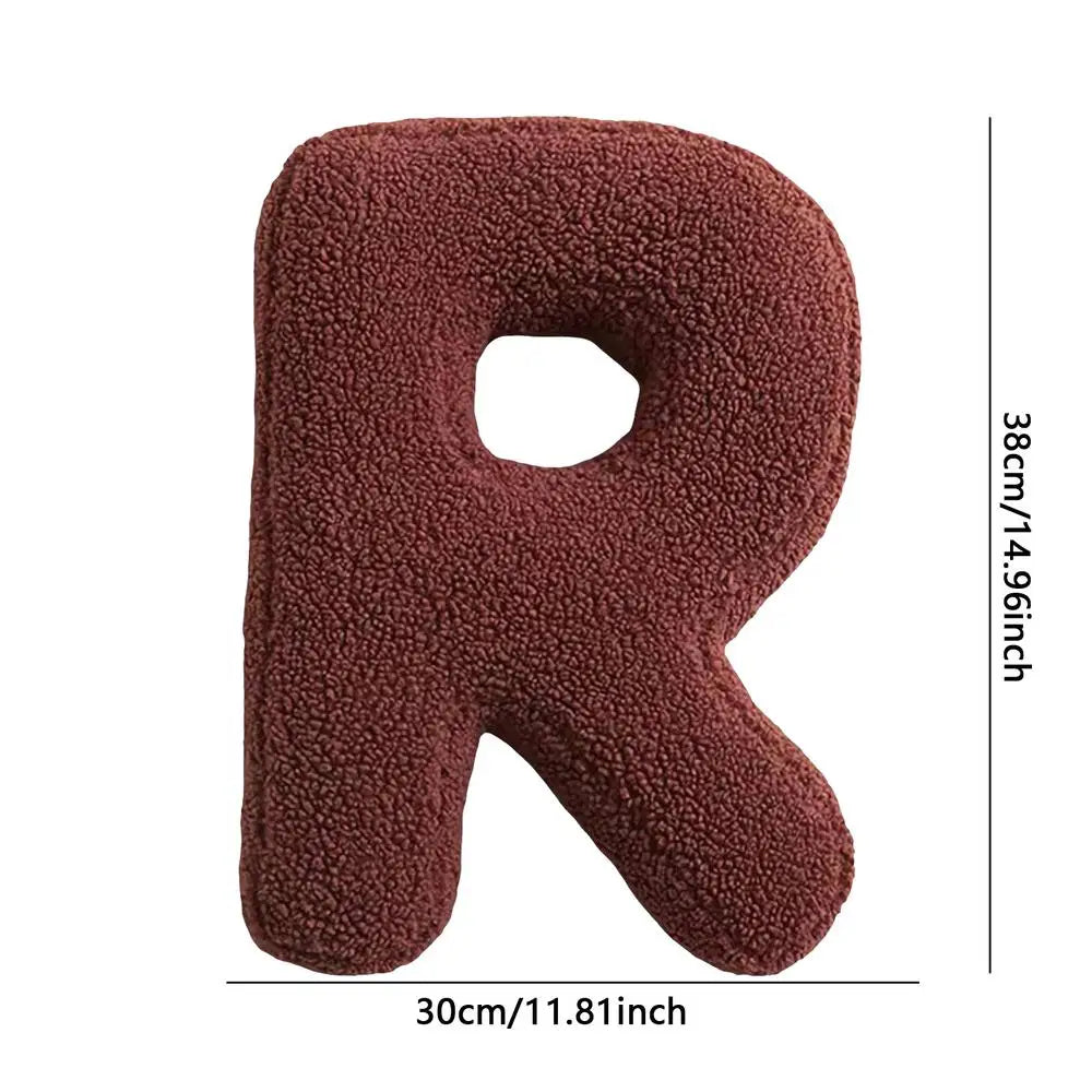 Soft Initial Throw Cushion Plush English Alphabet Cushion Decorative English Letters Pillow A to Z Initial Letter Pillow