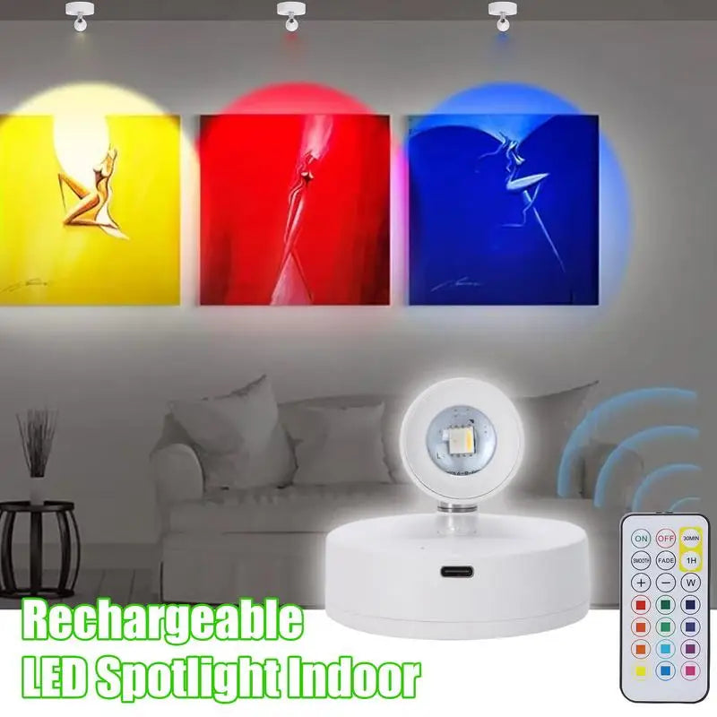 Rechargeable LED Spotlight LED Indoor Rechargeable Spotlights Small Art Spotlights Battery Powered Uplighting For Plants