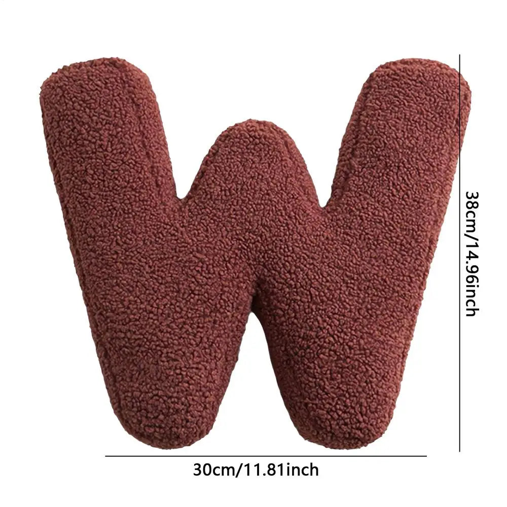 Soft Initial Throw Cushion Plush English Alphabet Cushion Decorative English Letters Pillow A to Z Initial Letter Pillow