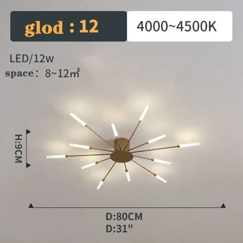 2025 Fireworks Design Ceiling Pendant Light for Living Room Bedroom Lighting Kitchen Chandelier Indoor LED Intelligent