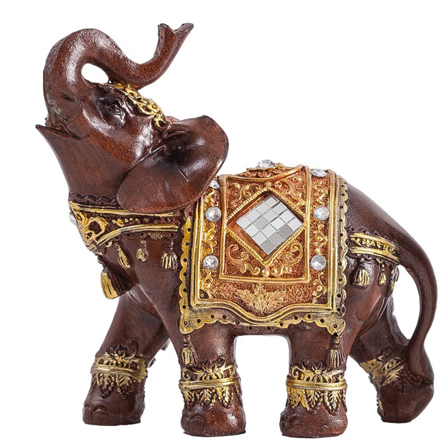 Cute Elephant Figurines Statue Lucky Elephant Decoration Statue Suitable for Office Wine Cooler Decor