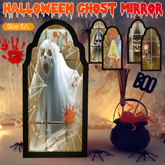 Halloween Ghost Mirror Night Light Cute Halloween Home Accessories Spooky Halloween Hologram Ghost Hallowmas Decor 35/50cm