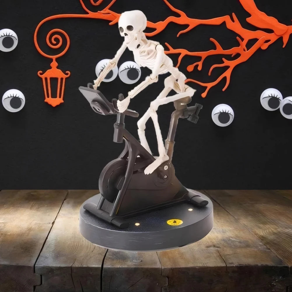 Resin Skeleton Riding Bike Halloween Skeleton Decorations Skeleton Riding An Exercise Bike Home Decor