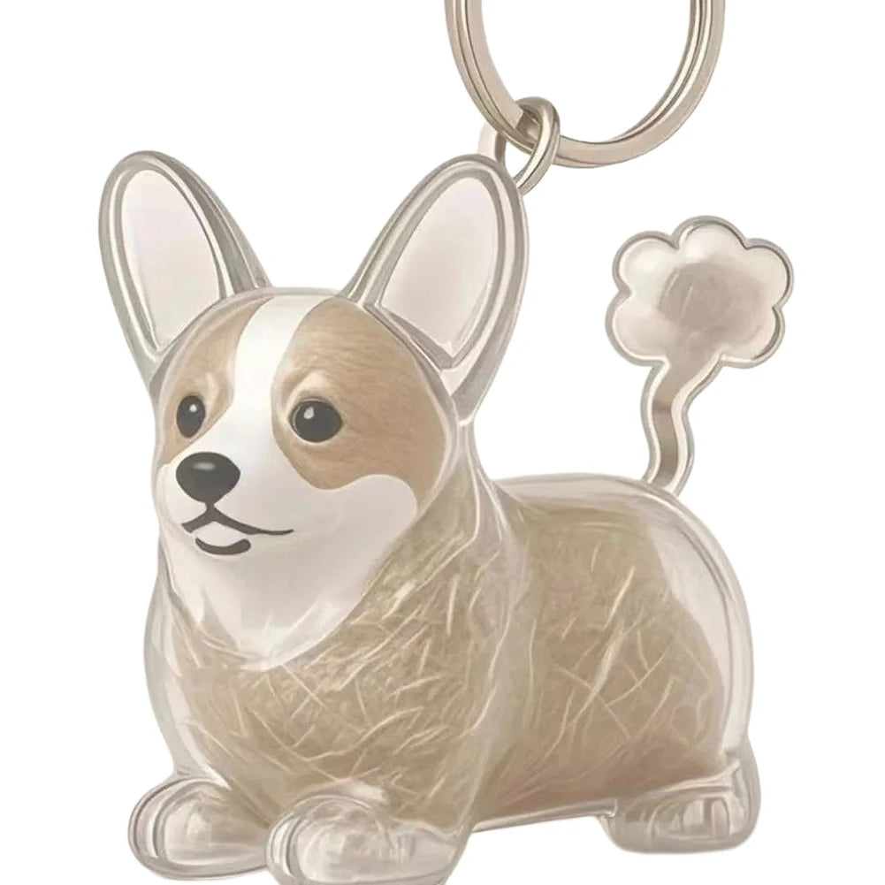 Dog Hair Collector Keychain Wear Resist Pet Hair Collector Transparent Bottle Charm Portable Pet Memory Capsule