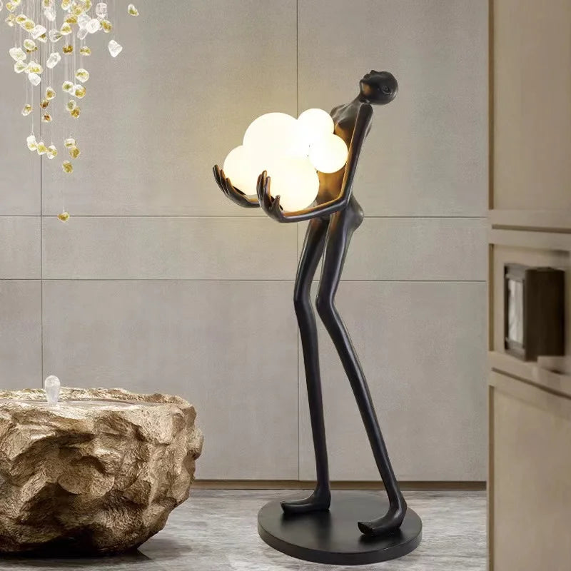 JYLIGHTING Modern Sculpture Floor Lamp with LED Human Body Design Iron Glass Material for Office Livingroom Hotel Showroom