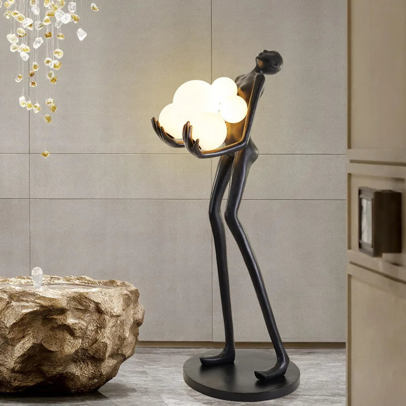 JYLIGHTING Modern Sculpture Floor Lamp with LED Human Body Design Iron Glass Material for Office Livingroom Hotel Showroom