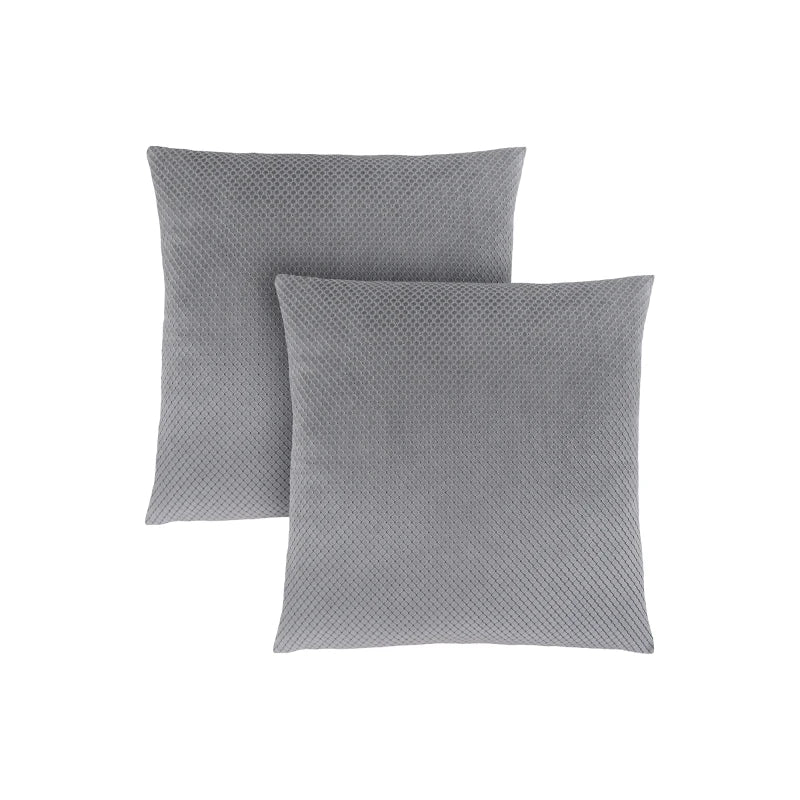 Pillows, Set Of 2, 18 X 18 Square, Insert Included, Decorative Throw, Accent, Sofa, Couch, Bedroom, Grey Hypoallergenic Polyeste