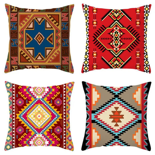 1/4pcs Bohemian Throw Pillows Case Sofa Cushions Decorative Linen Comfortable Geometric Cushion Cover Home Pillowcase Multi-Styl