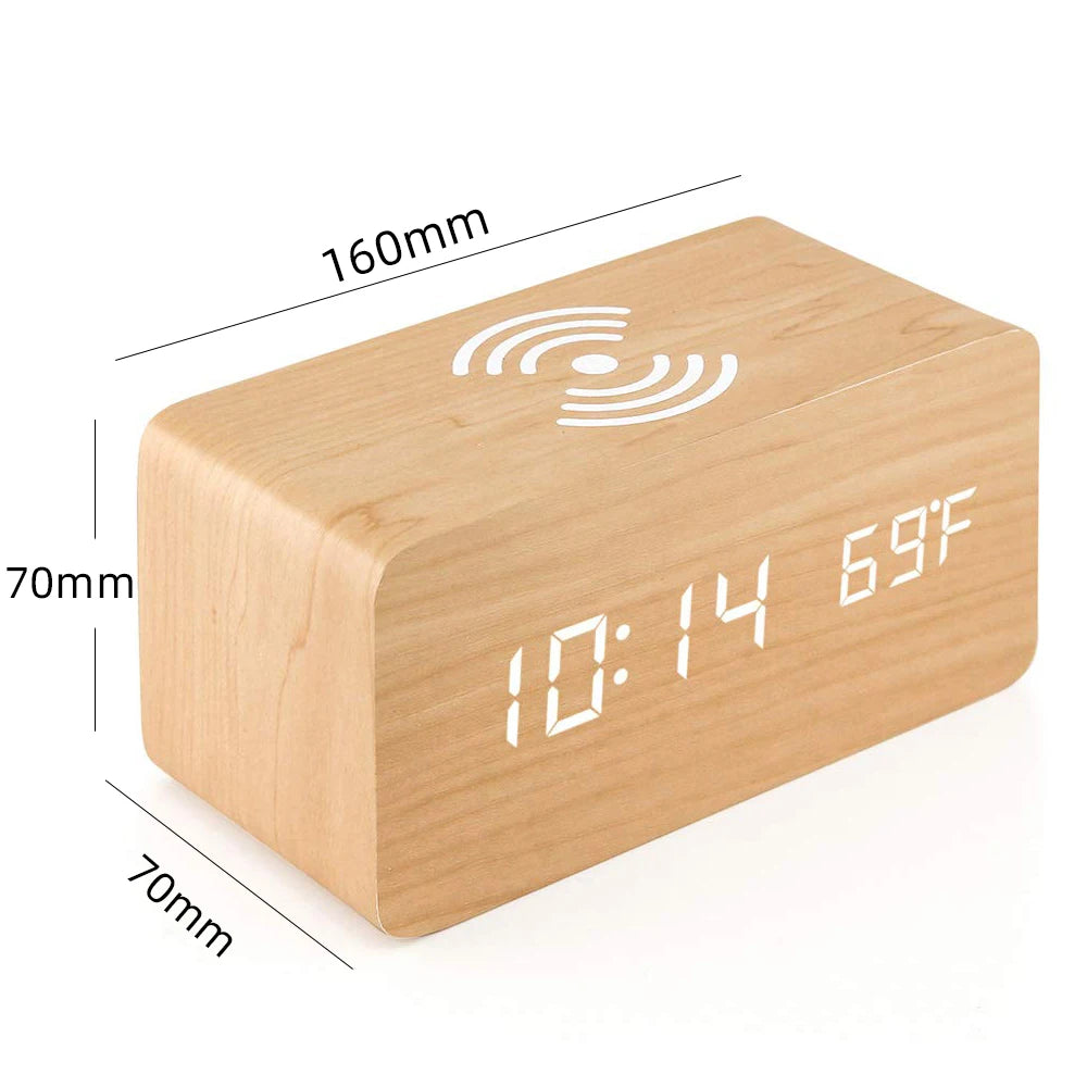 Multifunctional LED Digital Alarm Clock Desktop Charging Clock 12/24H Display Unique Home Decoration Bedroom Living Room Office