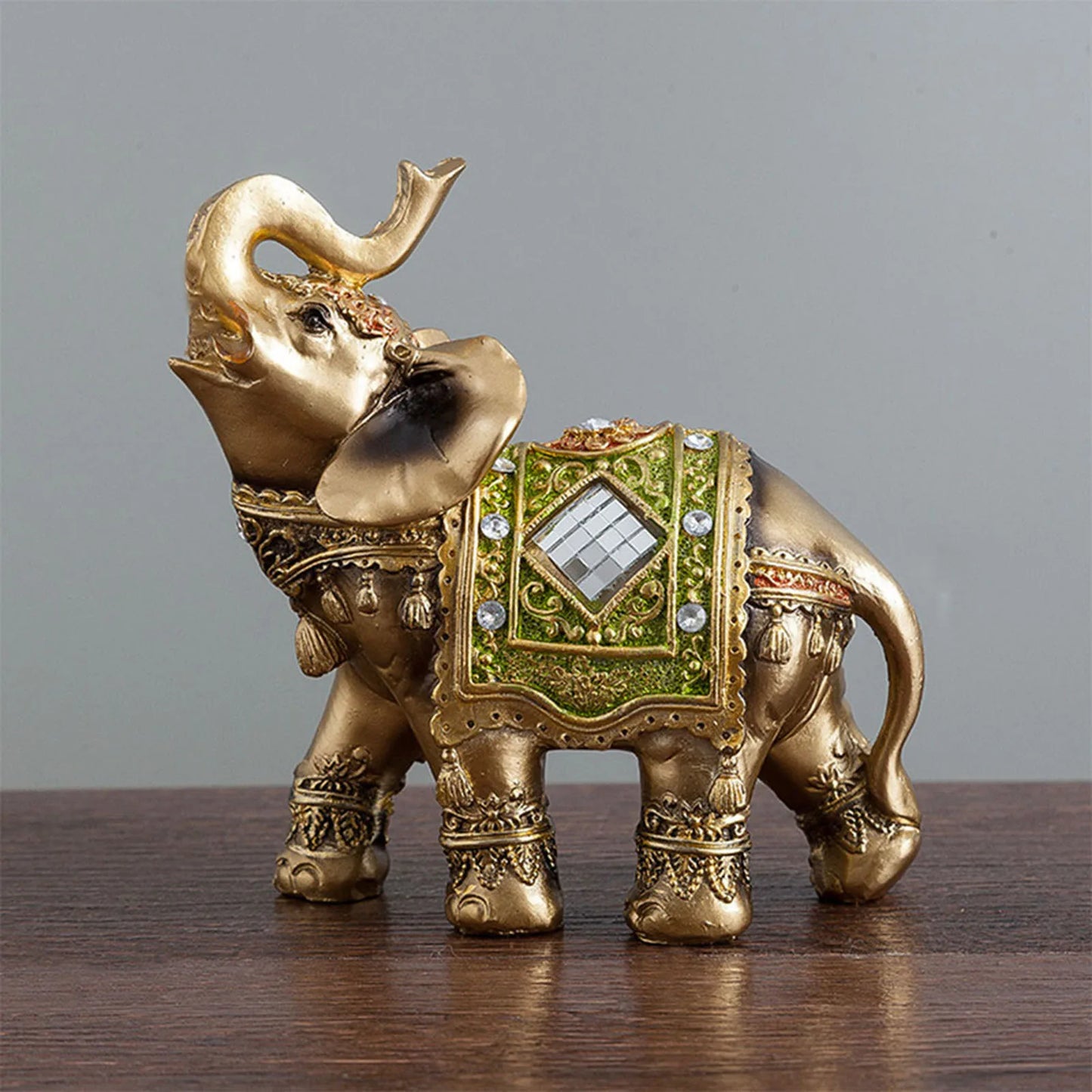 Cute Elephant Figurines Statue Lucky Elephant Decoration Statue Suitable for Office Wine Cooler Decor