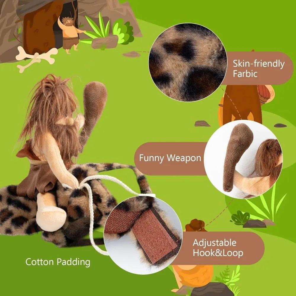 DELIFUR Dog Halloween Costume Funny Dog Cowboy Riding Costume Pet Costume Cat Suit Cowboy Rider Style for Small Medium Large Dog