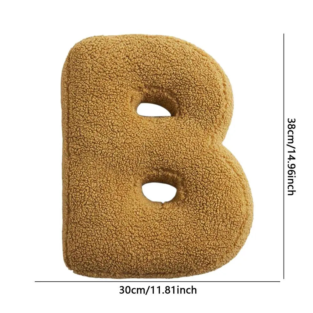 Soft Initial Throw Cushion Plush English Alphabet Cushion Decorative English Letters Pillow A to Z Initial Letter Pillow