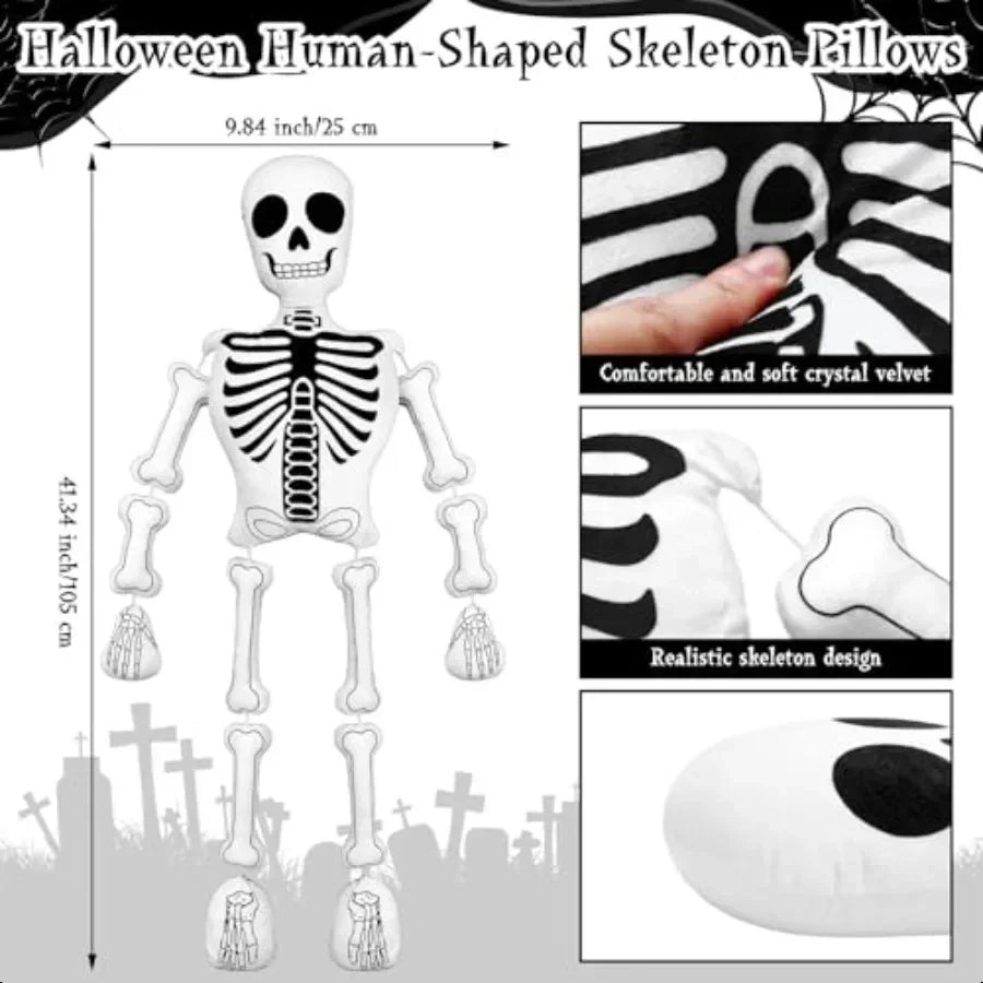 Halloween Skeleton Pillows Realistic Skeleton Shaped Decorative Pillow Halloween Gothic Pillow Humanshaped Skeleton Pillow Plus