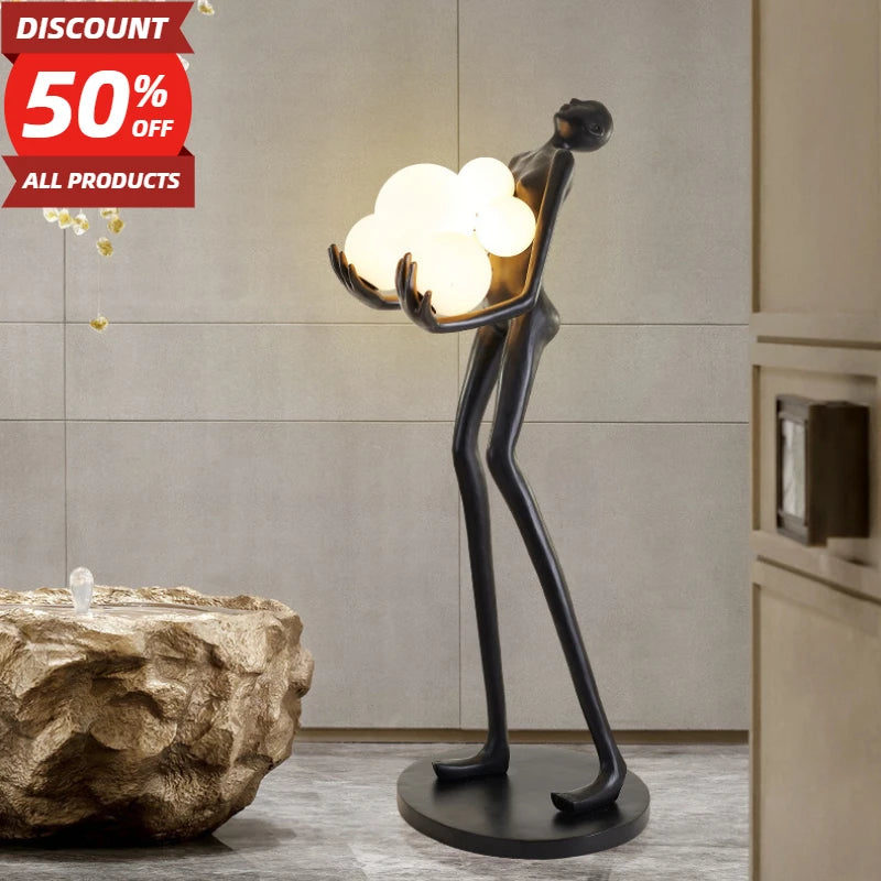 Nordic Humanoid Floor Lamp Sculpture Design Exhibition Hall Decoration Living Room LampS Styling Lamp Halloween Lamp BedroomLamp