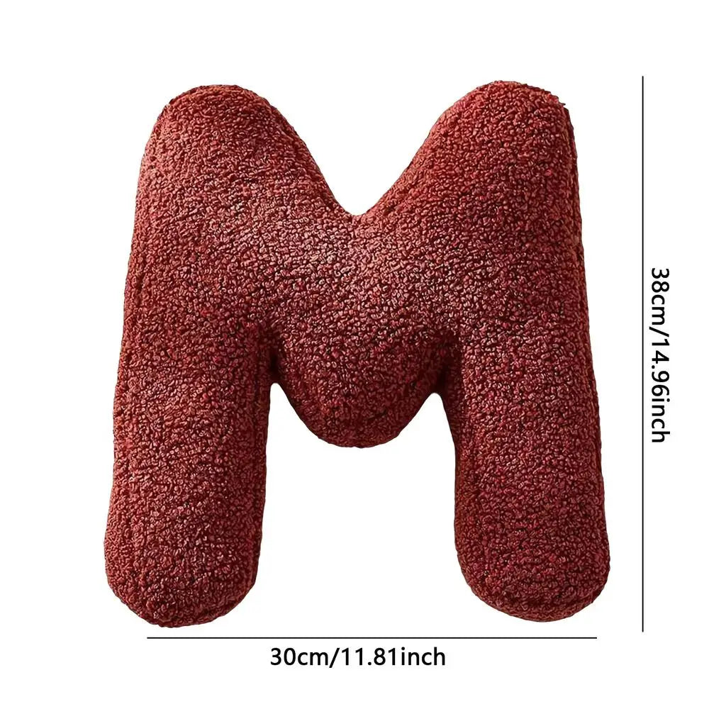 Soft Initial Throw Cushion Plush English Alphabet Cushion Decorative English Letters Pillow A to Z Initial Letter Pillow