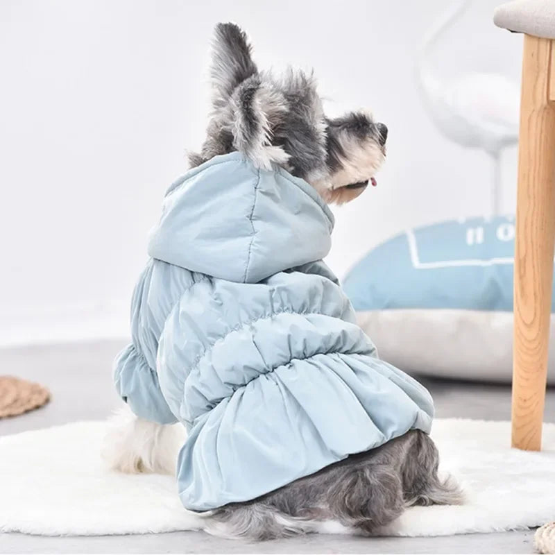 Dog Pet Super Warm Dress Winter Puppy Pet Dog Coats Princess Floral Bubble Skirt Dog Cat Hooded Chihuahua Yorkie Clothing Jacket